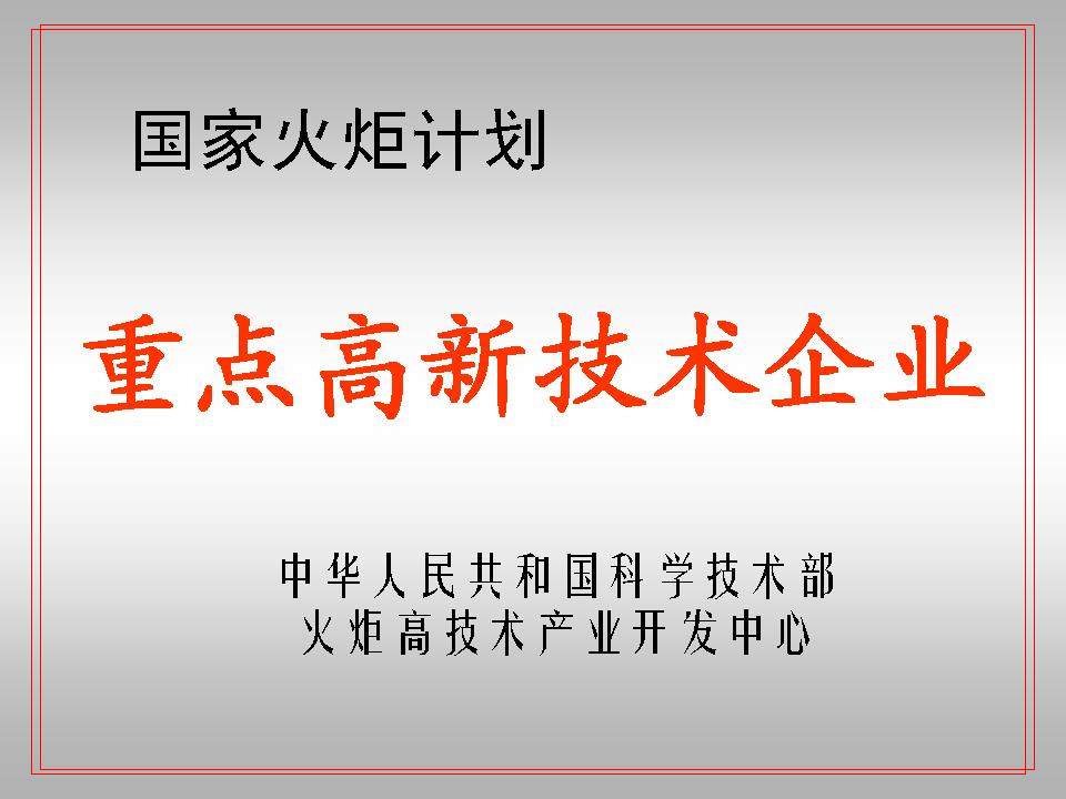 国度火炬打算“沉点高新技术企业”